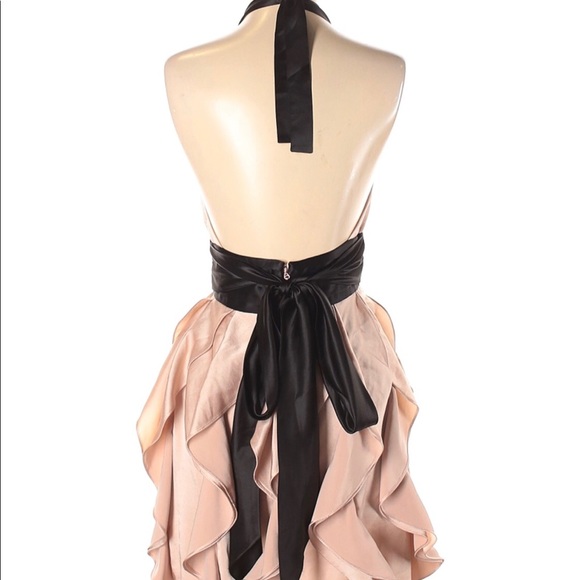 *host pick* BCBG blush satin halter dress for prom or semi - Picture 2 of 4